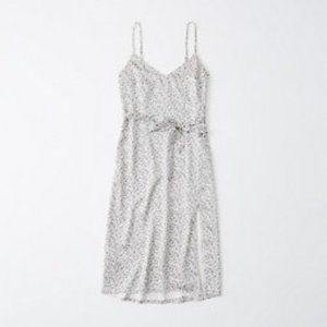 Abercrombie & Fitch Satin Belted Midi Dress XS-Petite